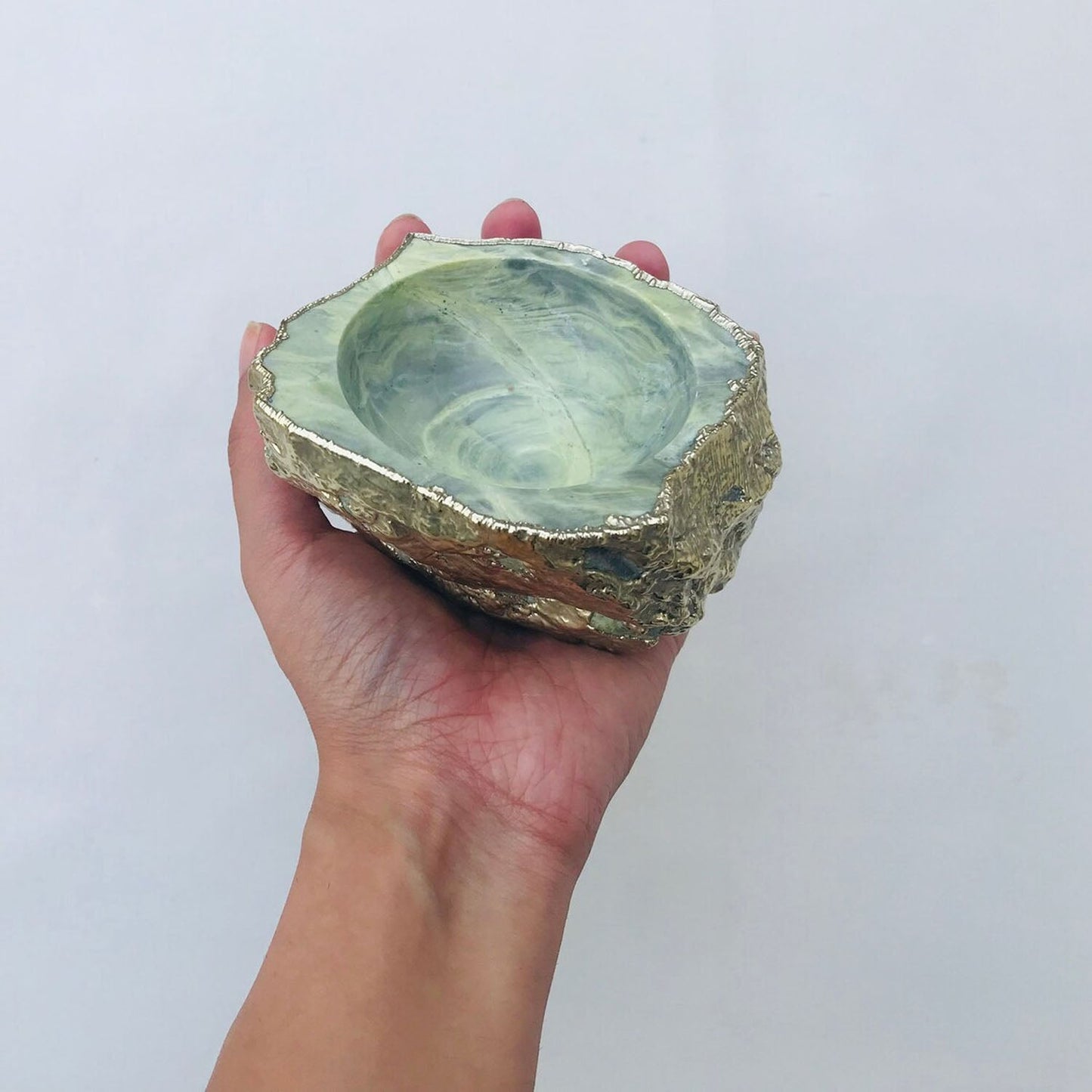 Lime Green Agate Geode Bowl - Nut, Trinket & Jewelry Holder