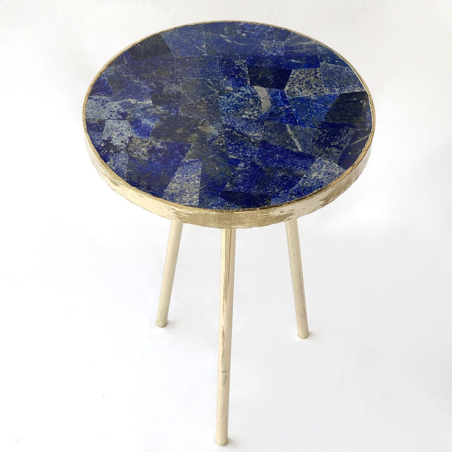 Lapis Lazuli Round Coffee Table - Elegant Side Table