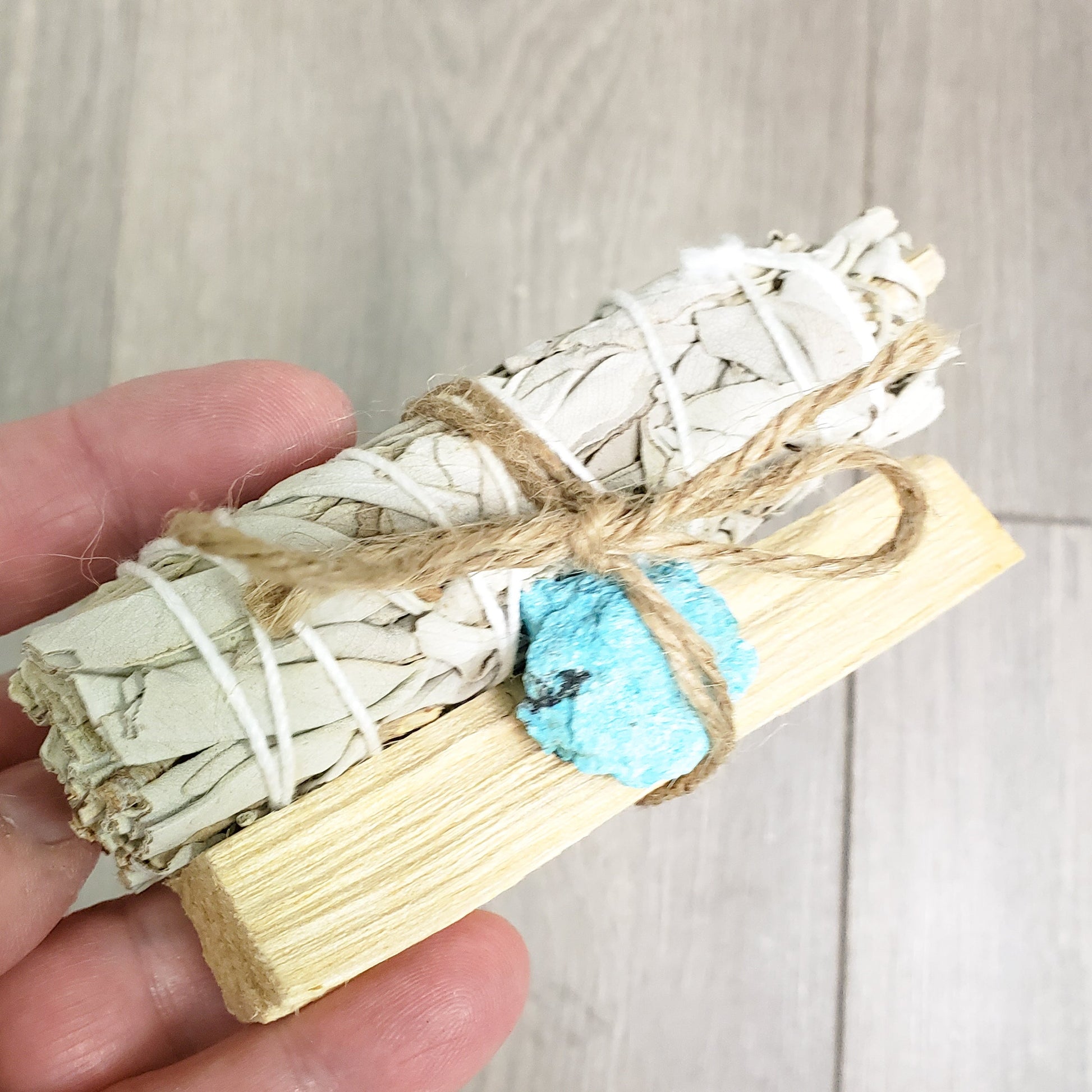 Palo Santo, Sage & Crystal Smudging Bundle - Energy Cleansing