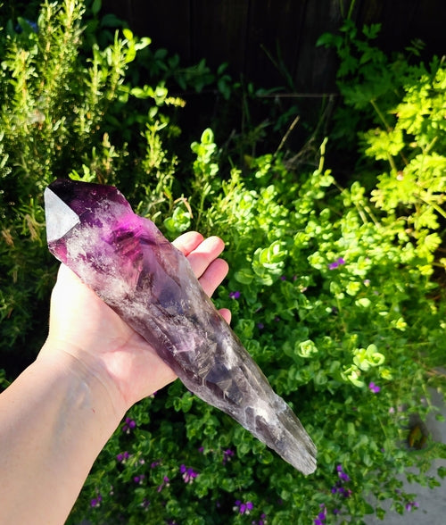 Elestial Amethyst Root Point - Natural Healing Crystal