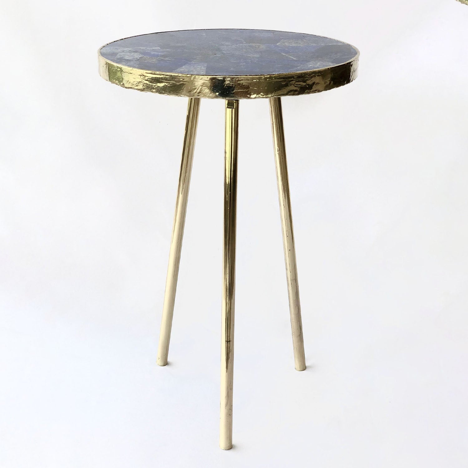 Lapis Lazuli Round Coffee Table - Elegant Side Table