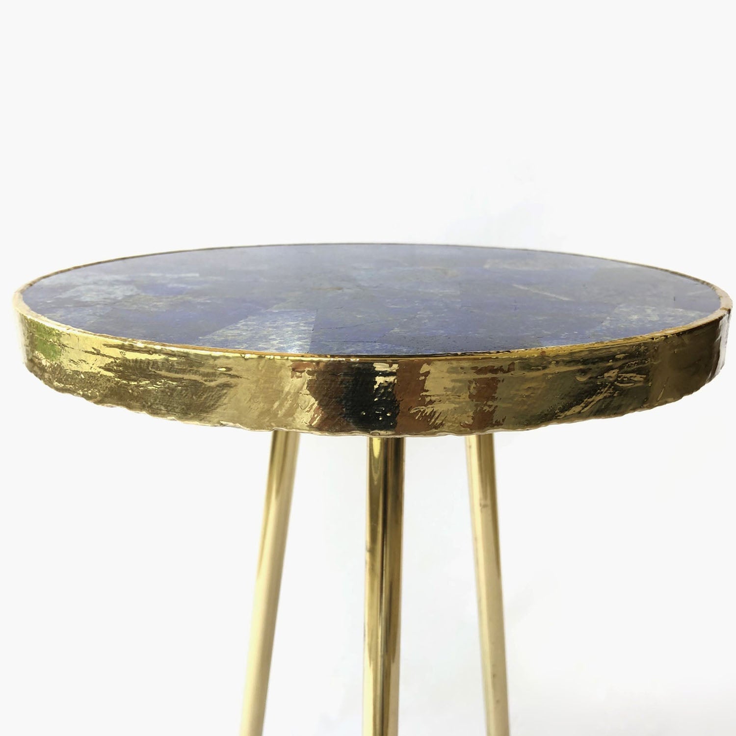 Lapis Lazuli Round Coffee Table - Elegant Side Table