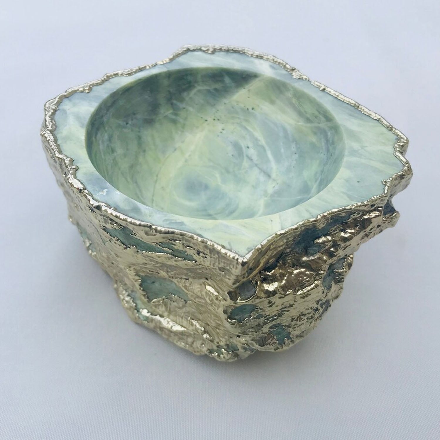 Lime Green Agate Geode Bowl - Nut, Trinket & Jewelry Holder