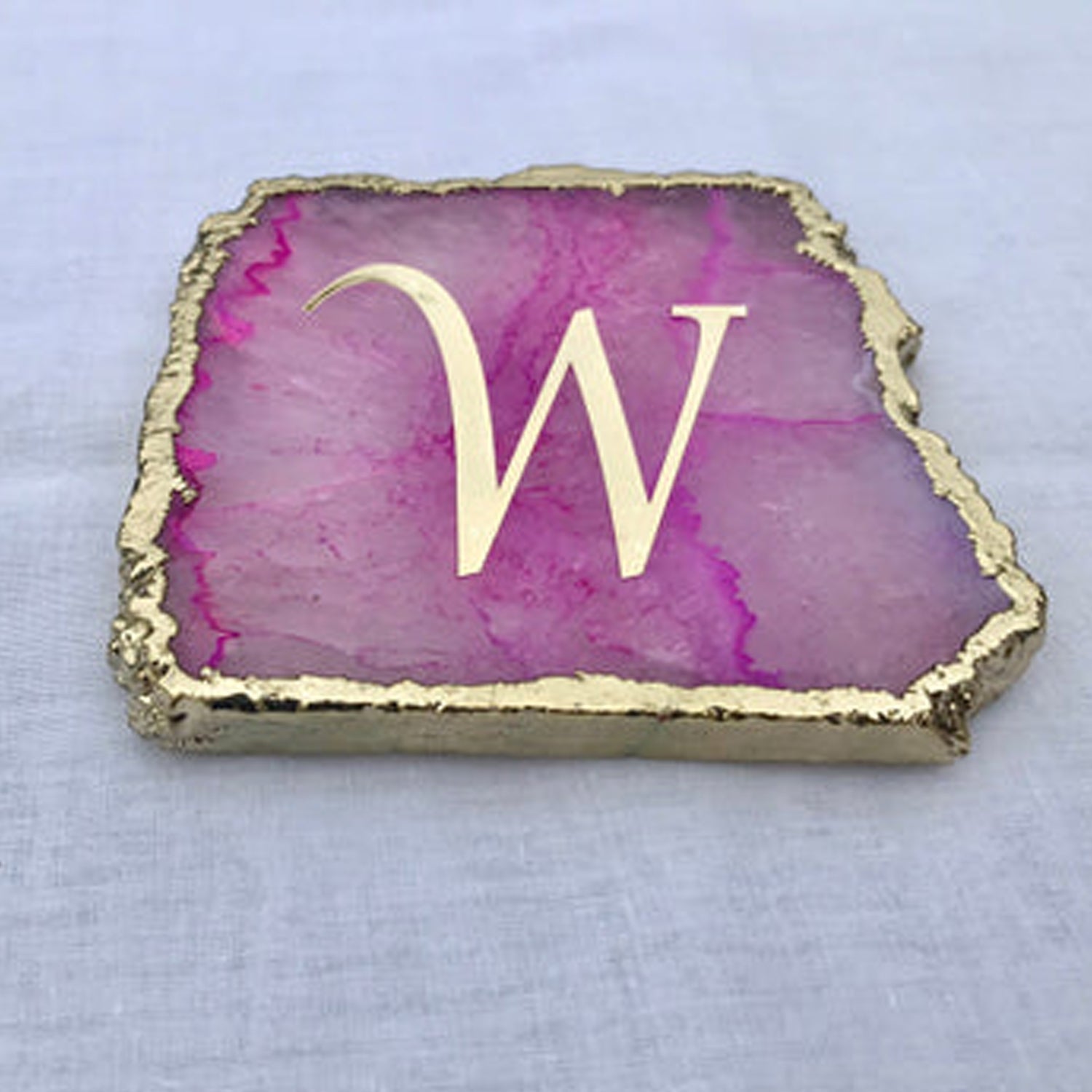 Pink Agate Coasters - Set of 4 Personalized Elegant Home Accents