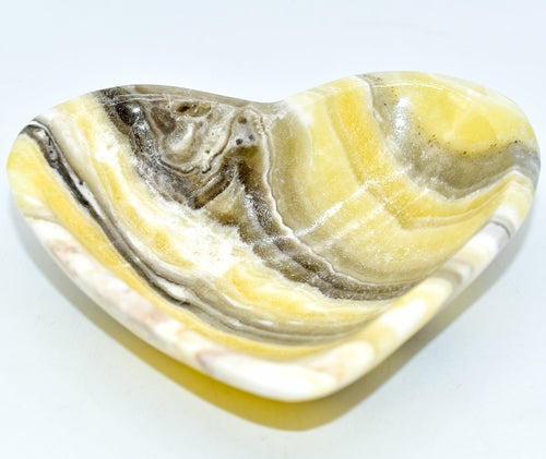 Heart-Shaped Onyx Bowls - Natural Stone Decorative Dish