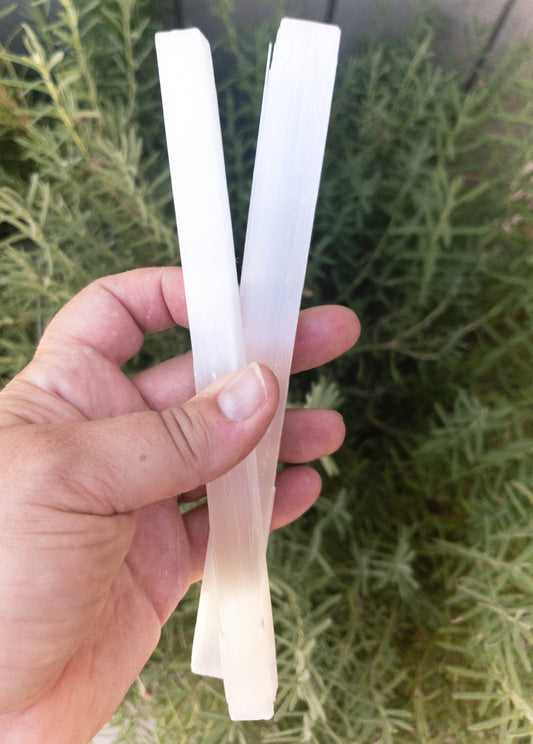 Selenite Sticks 8" - Natural Crystal for Energy Cleansing