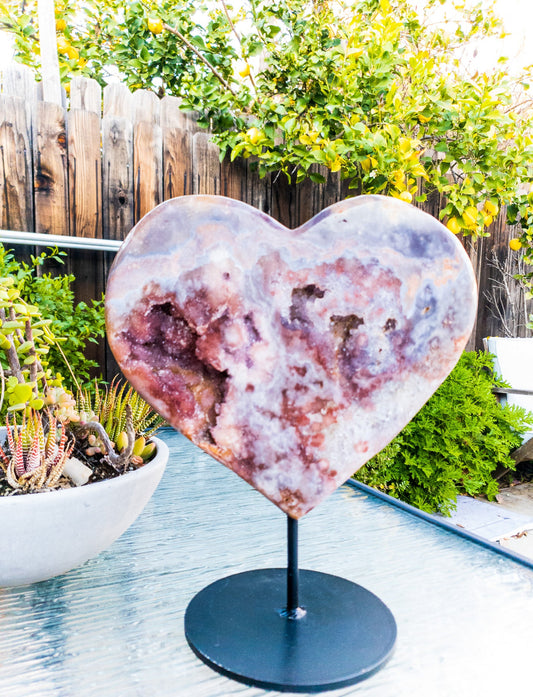 Pink Amethyst Heart - Natural Crystal Display Piece