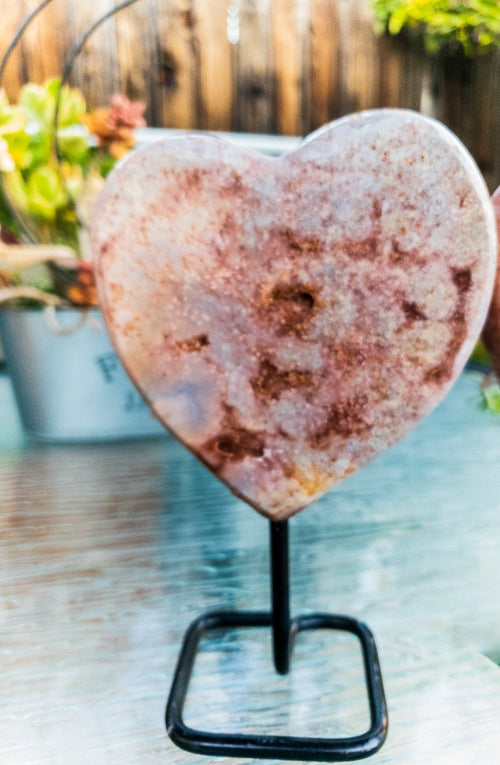 Pink Amethyst Heart - Natural Crystal Display Piece