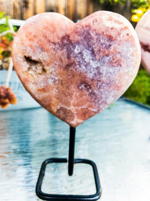 Pink Amethyst Heart - Natural Crystal Display Piece