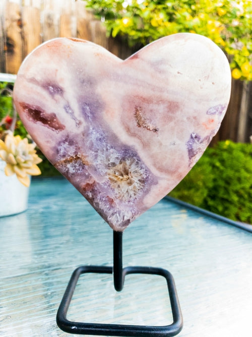 Pink Amethyst Heart - Natural Crystal Display Piece