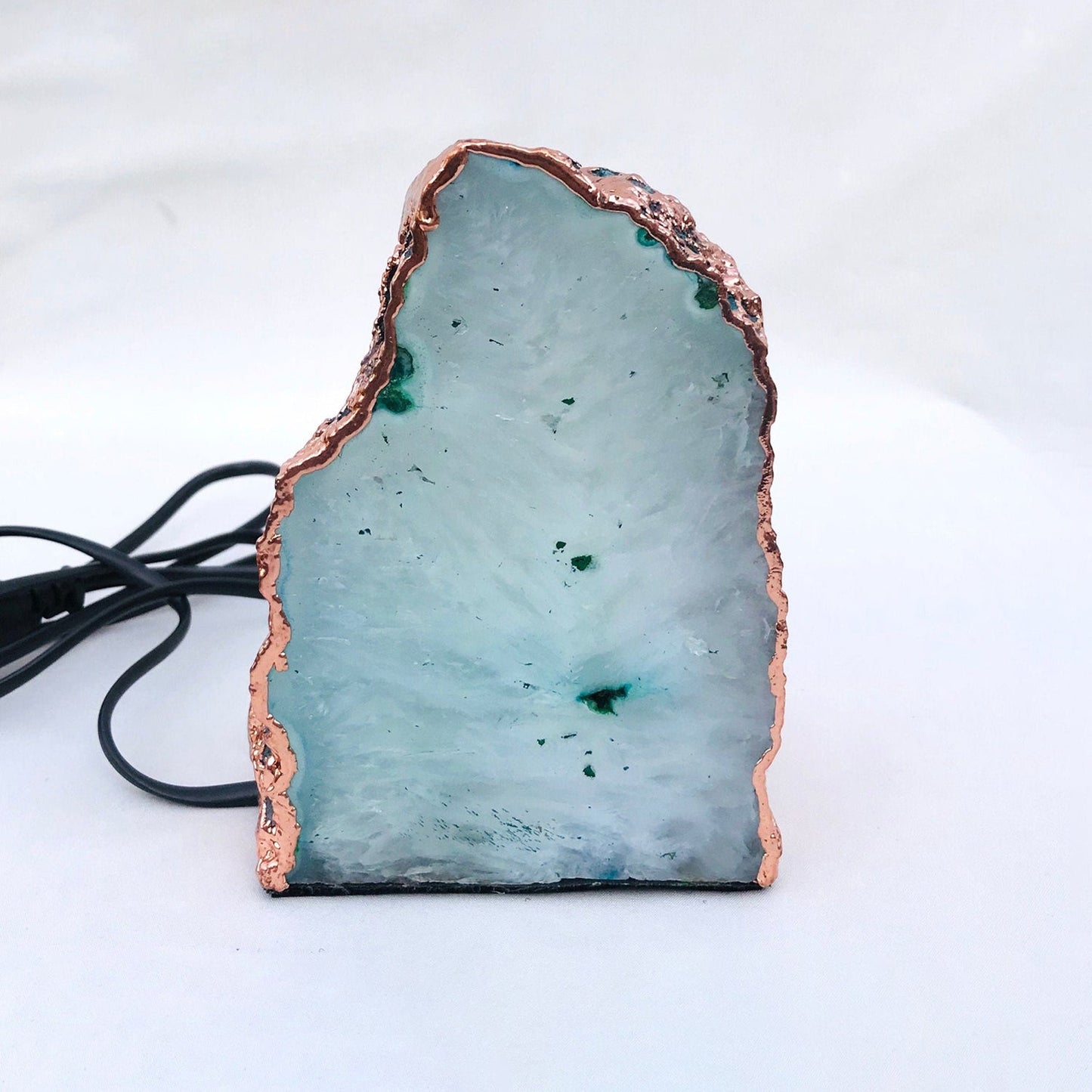 Aqua Agate Gemstone Lamp - Gold, Silver & Rose Gold Finishes