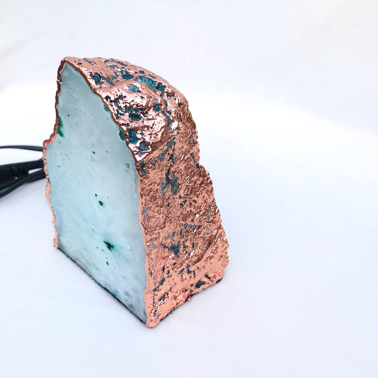 Aqua Agate Gemstone Lamp - Gold, Silver & Rose Gold Finishes