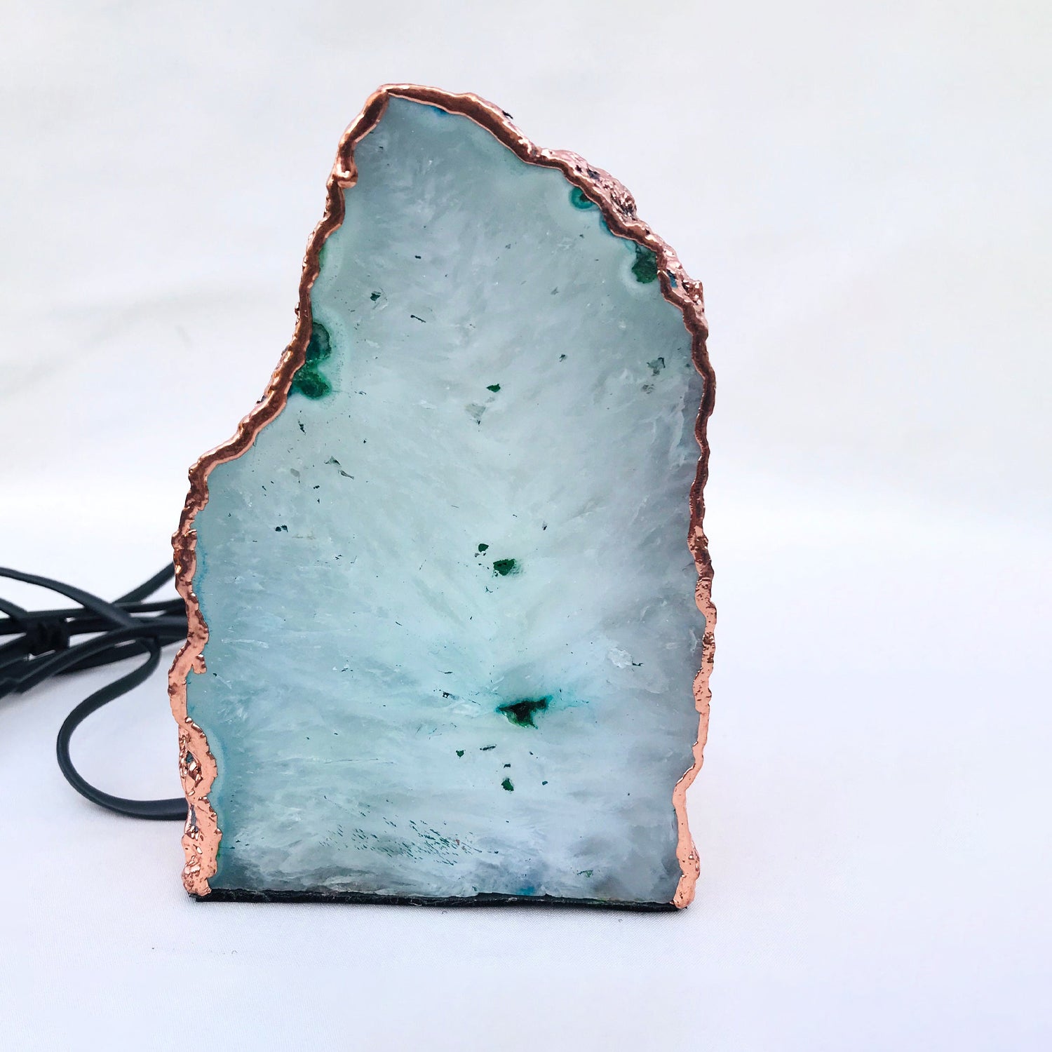 Aqua Agate Gemstone Lamp - Gold, Silver & Rose Gold Finishes