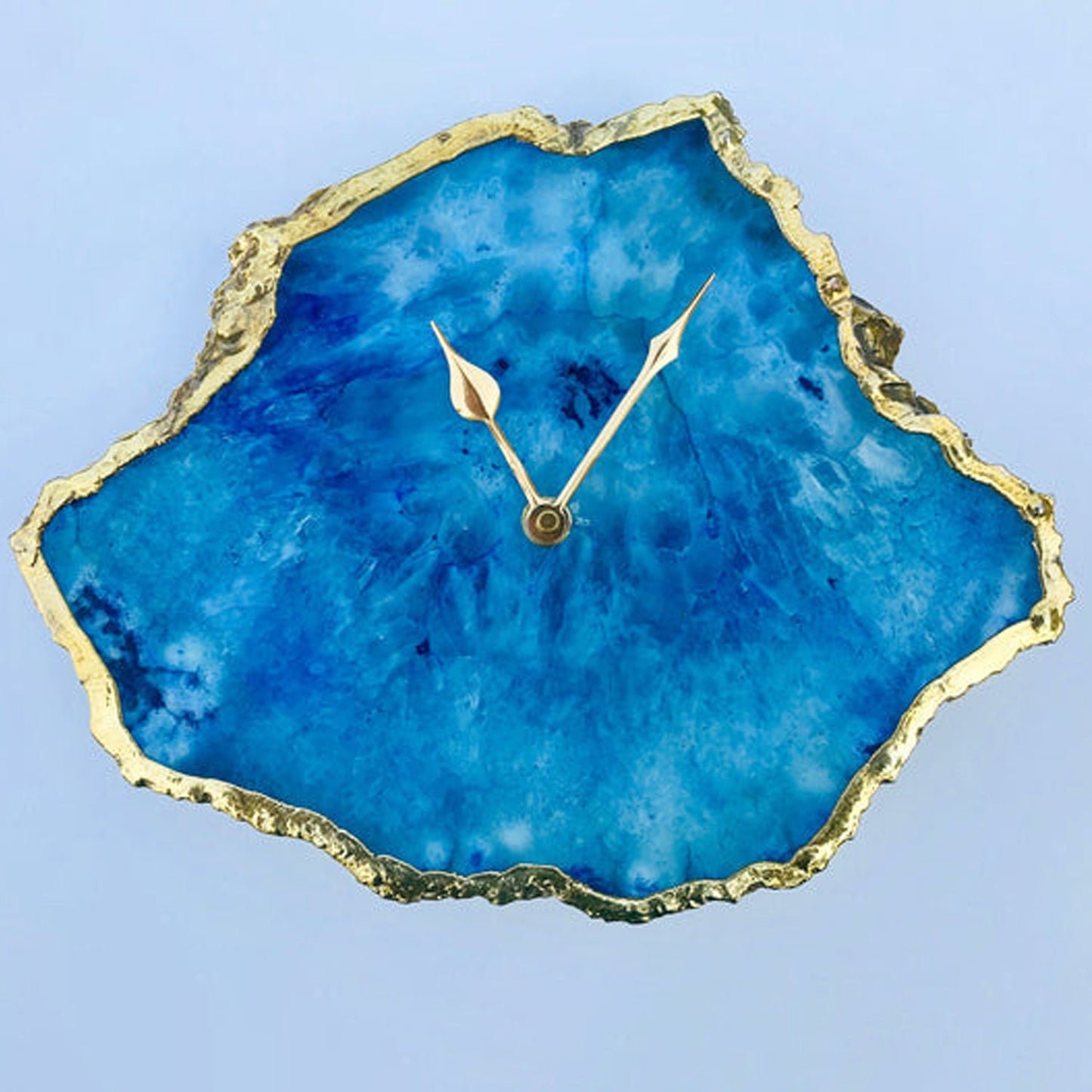 Ocean Blue Large Agate Wall Clock - Unique Home Decor