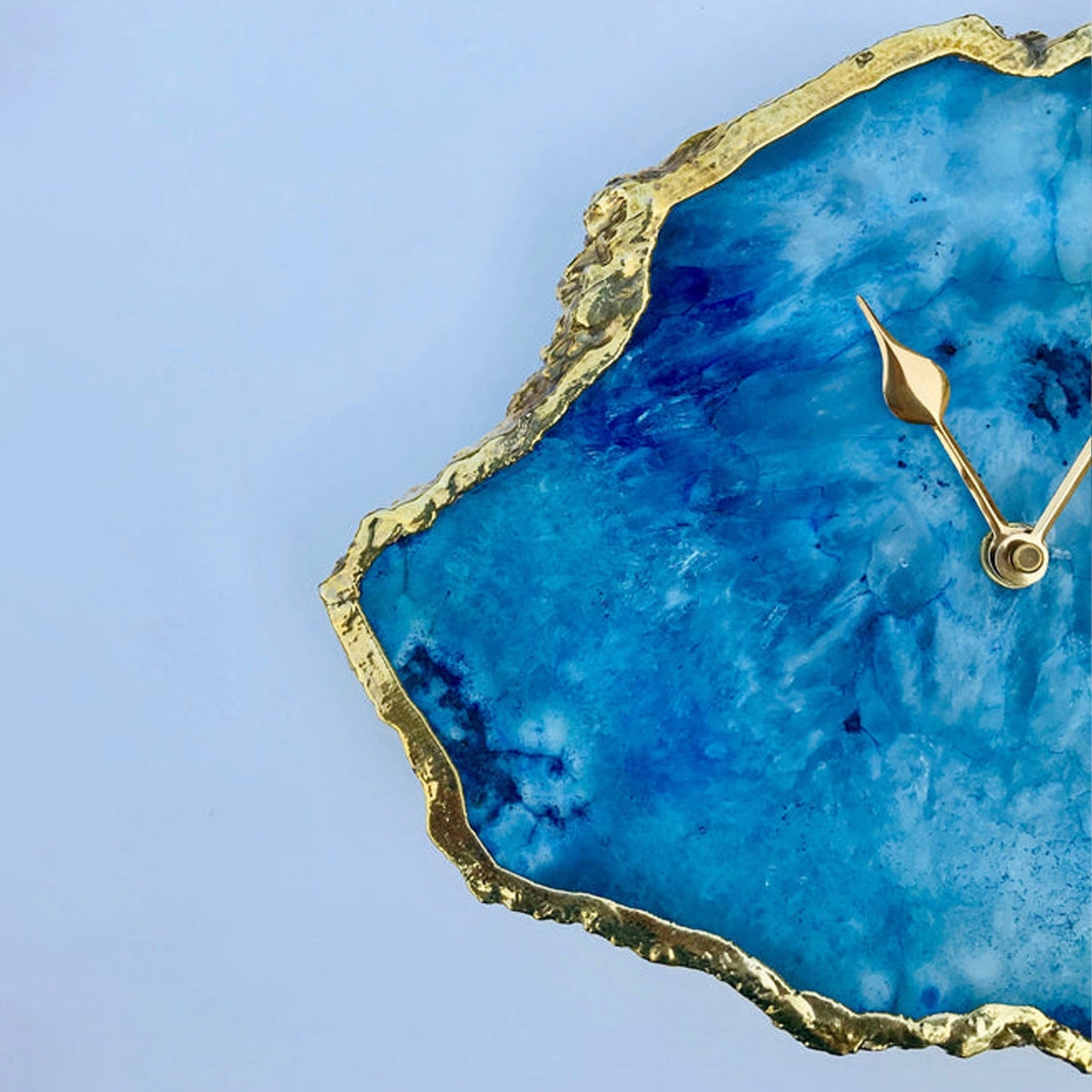 Ocean Blue Large Agate Wall Clock - Unique Home Decor