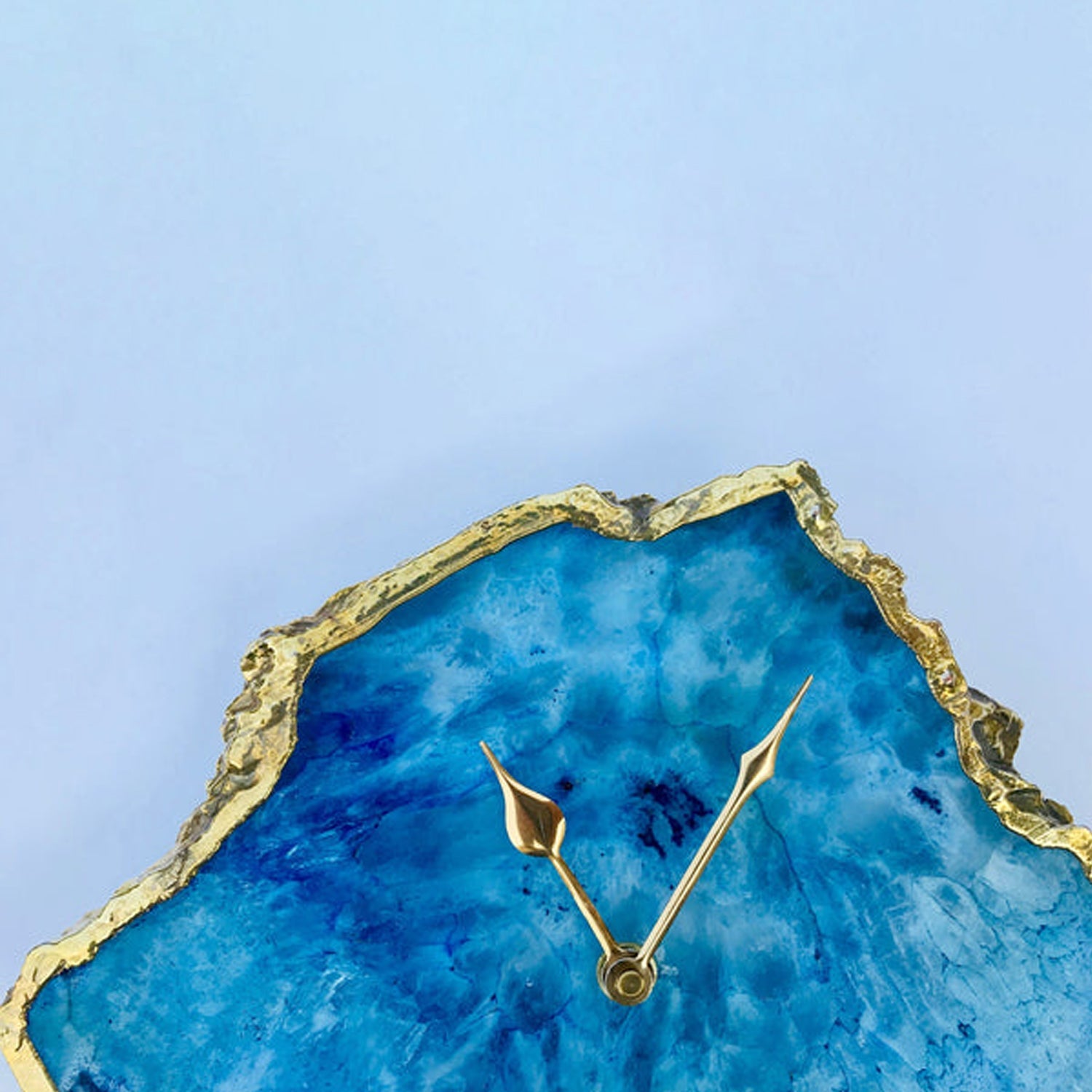 Ocean Blue Large Agate Wall Clock - Unique Home Decor