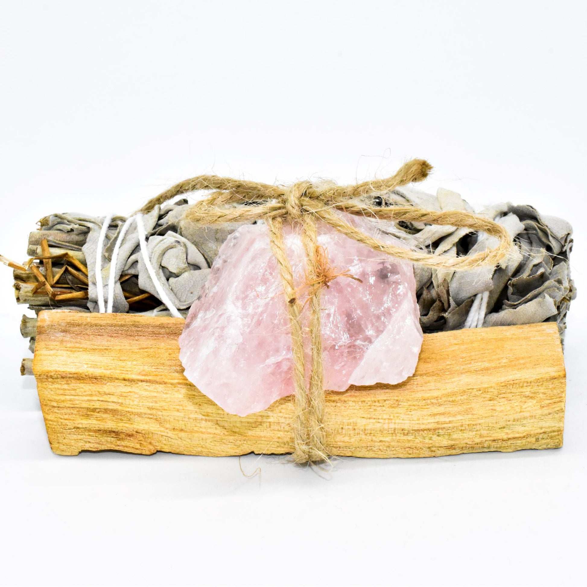 Palo Santo, Sage & Crystal Smudging Bundle - Energy Cleansing