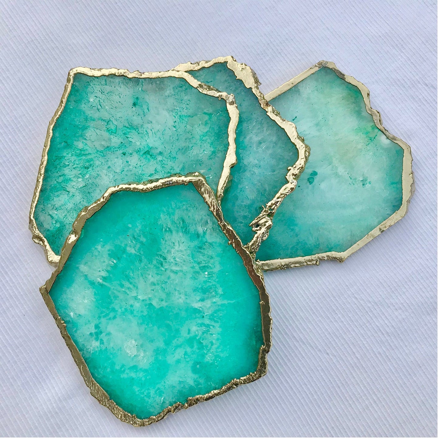 Aqua Agate - Set of 4 Large Coasters