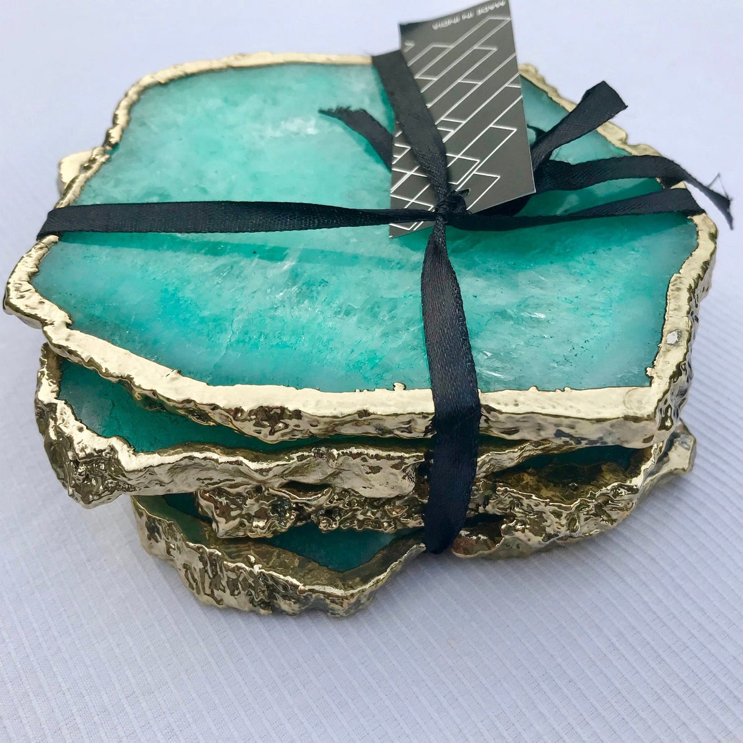 Aqua Agate - Set of 4 Large Coasters