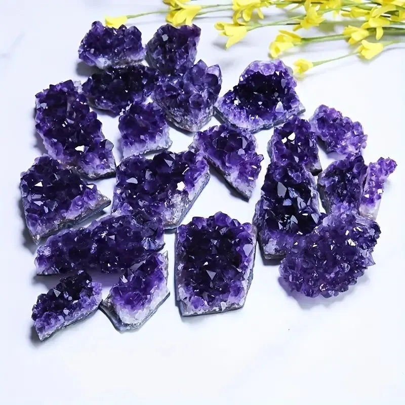 2PCS Natural Amethyst Treatment Stone -Energy Stone Healing Crystal