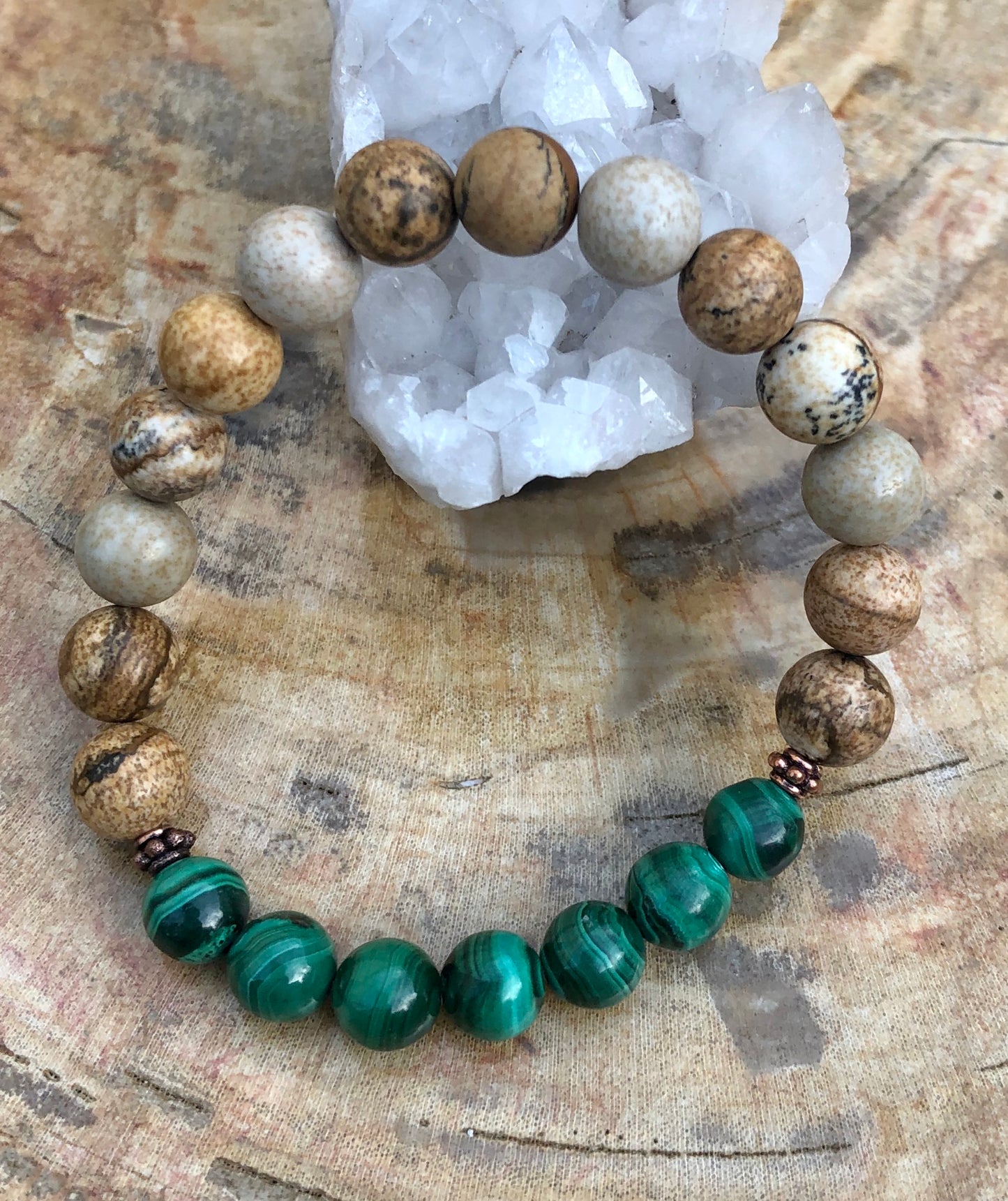 Malachite & Picture Jasper Stretch Bracelet