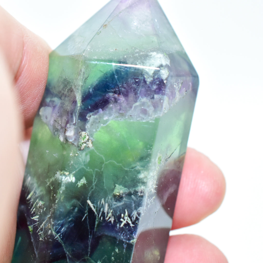 Fluorite Crystal Point - Natural Gemstone for Clarity & Balance