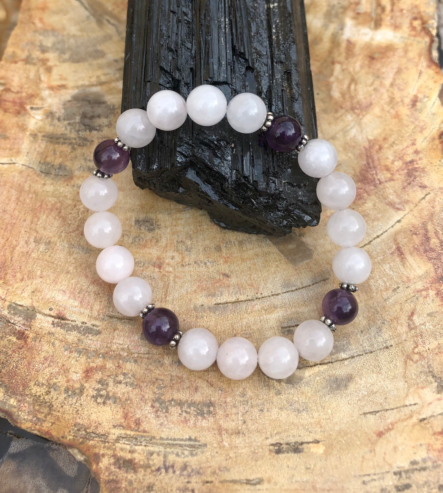 Rose Quartz & Amethyst Stretch Bracelet