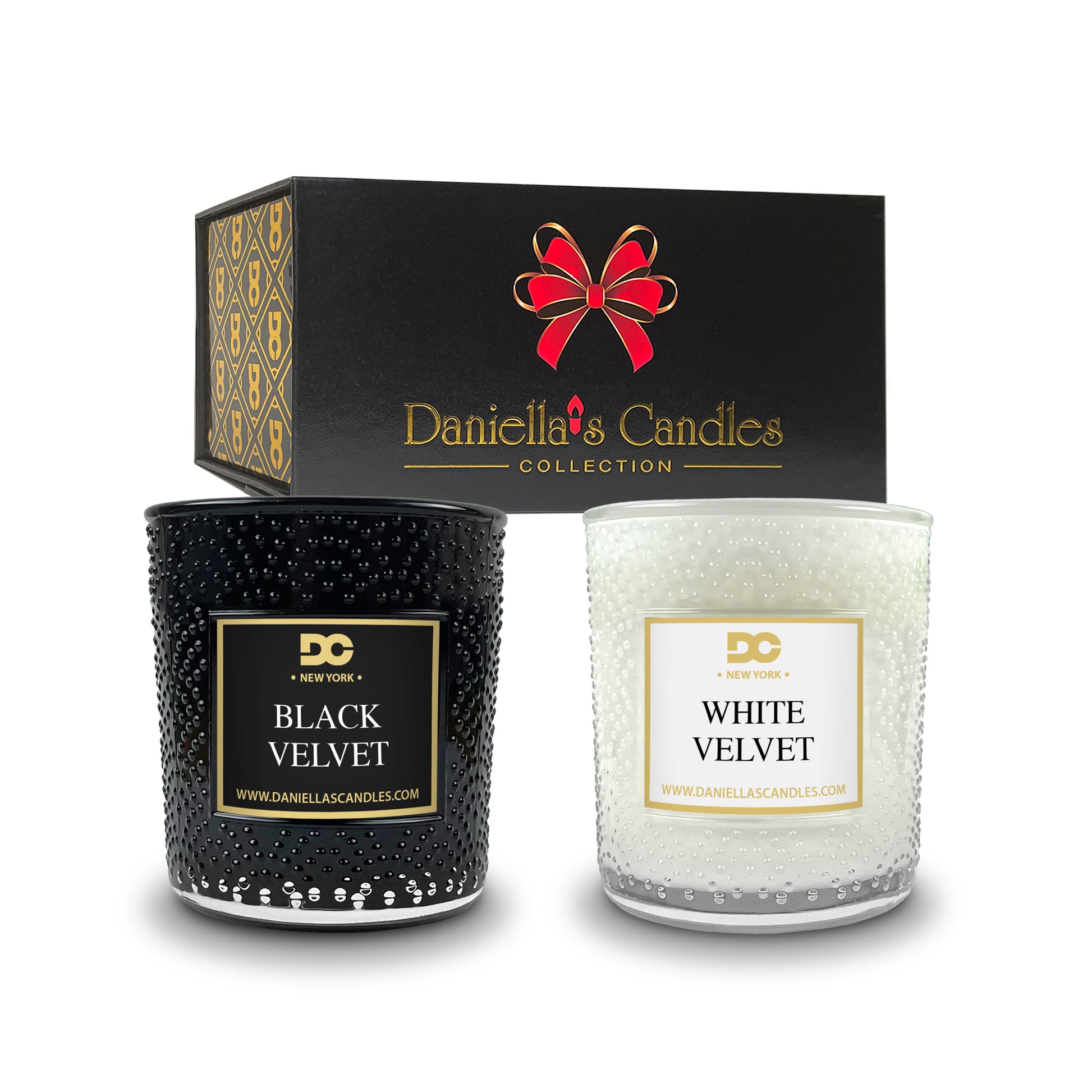 True Love Scented Candle Gift Set - Black & White Velvet