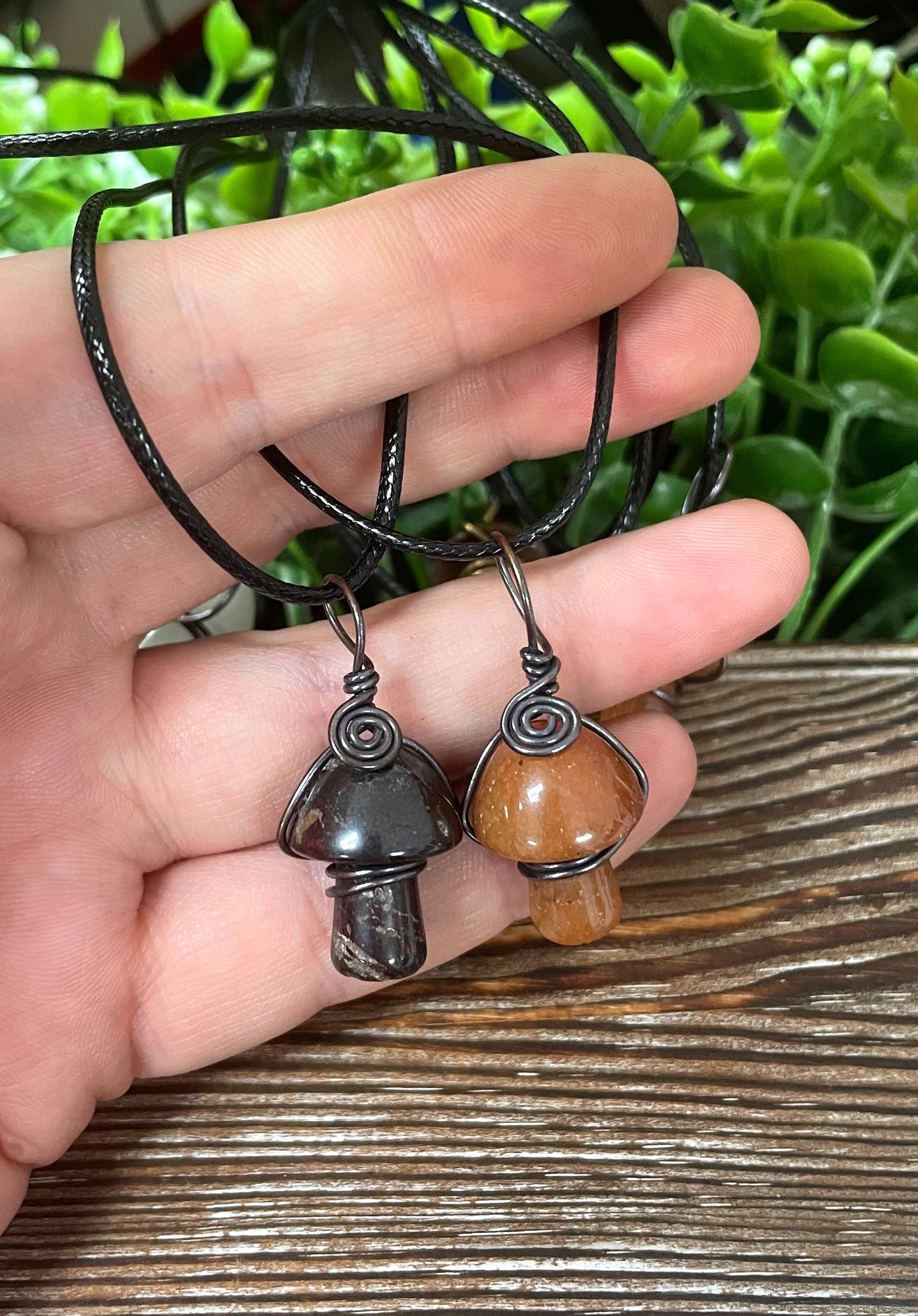 Wire Wrapped Mushroom Stone - Unique Handcrafted Jewelry