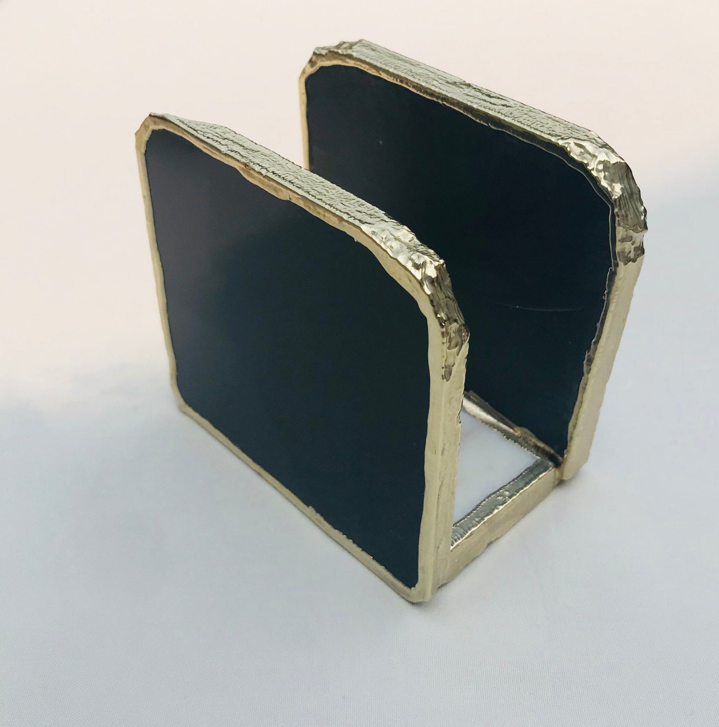 Black Agate Napkin Holder - Natural Stone Design