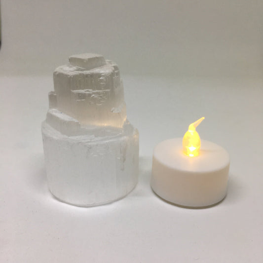 Selenite Skyscraper Lamp Mini - Natural Crystal Night Light