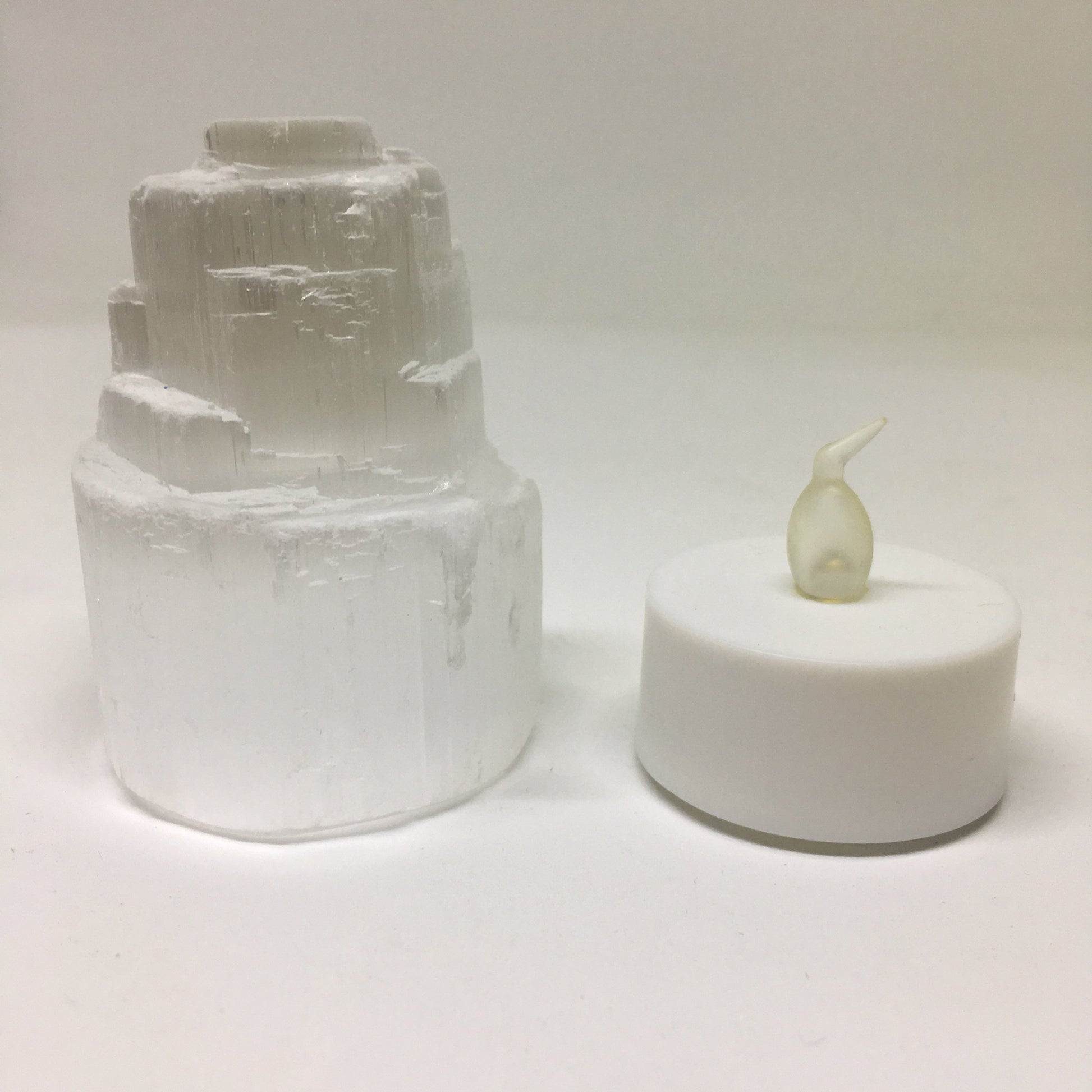 Selenite Skyscraper Lamp Mini - Natural Crystal Night Light