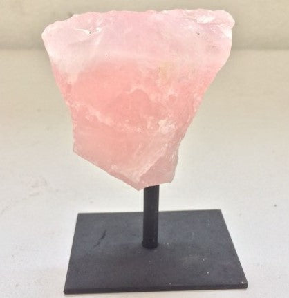 Natural Rose Quartz on Stand - Elegant Home Decor Piece