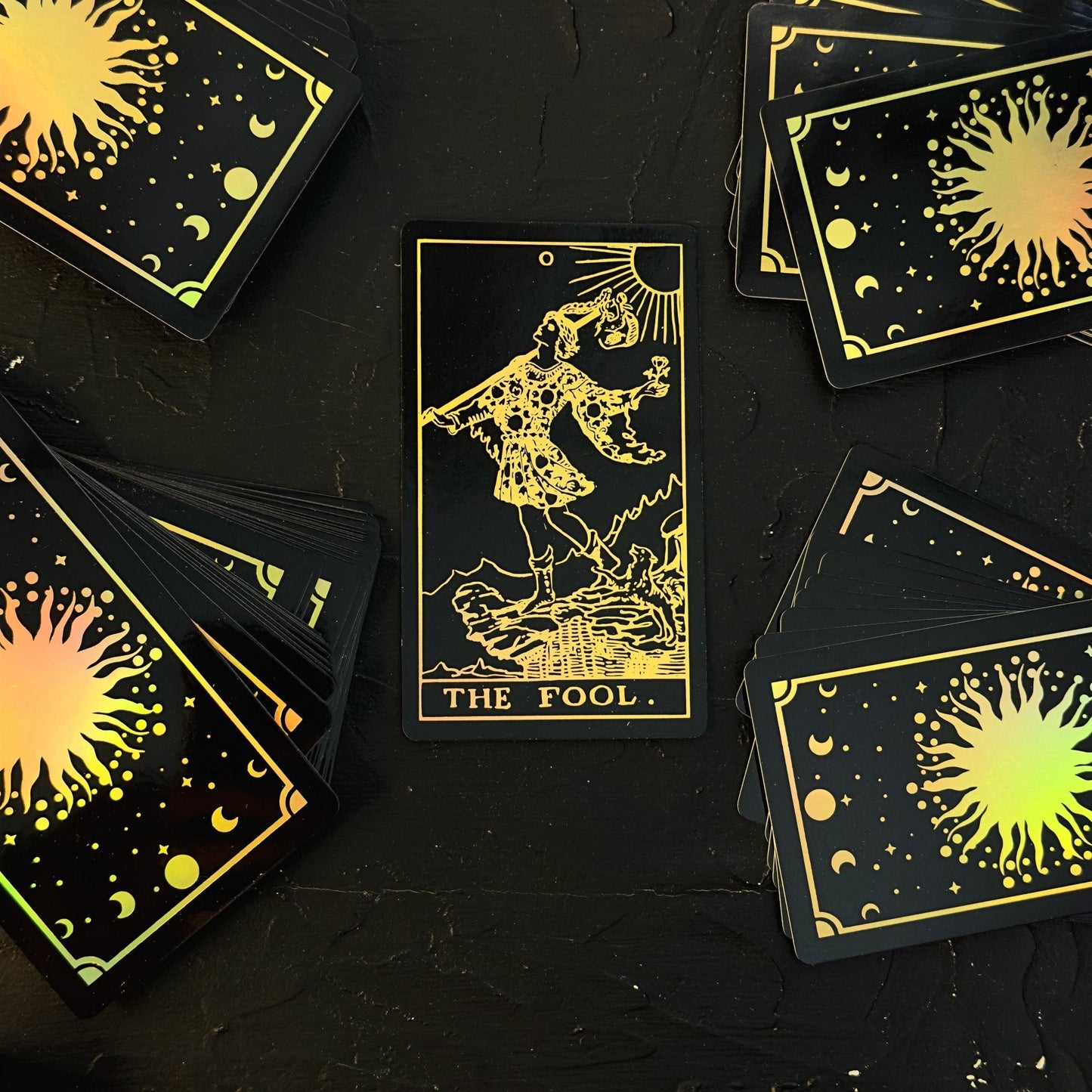 Rider Waite Gold Sun Tarot Deck - Rainbow Foil Finish